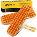 BUNKER INDUST Off Road Traction Boards, Pair Recovery Tracks Traction Mat for Vehicle Truck Jeep SUV, Mud, Snow, Sand Ramp-Orange Emergency Tire Traction Pads (Gen 10th)