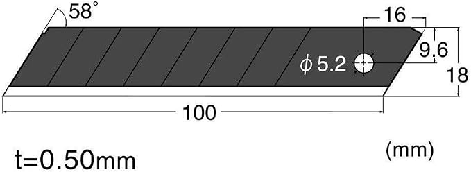 NT Cutter 18mm Heavy-Duty Ultra-Sharp Black Snap-Off Blades, 10-Blade/Pack, 1 Pack (BL13P), 58 Degree