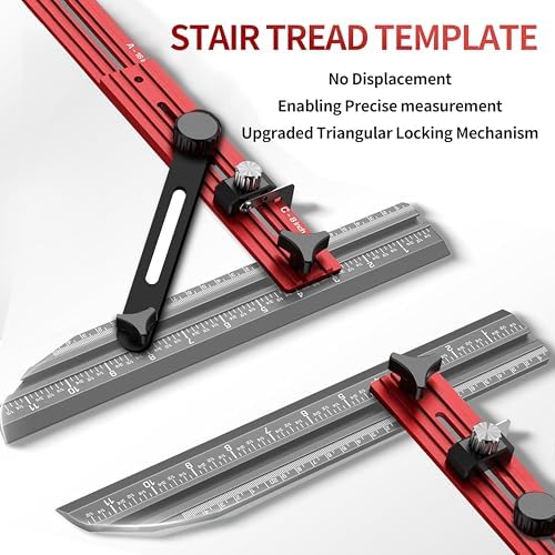 TANYO Stair Tread Template Tool, 8" to 60" Jig, Triangular Structure Brace