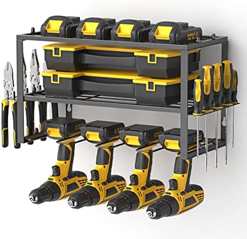 SPACECARE Power Tool Organizer- 1 Pack 3 Layers Rack for 4 Drill Holders