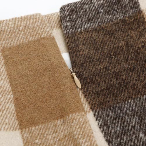 IDEALSANXUN Plaid Skirts for Women Fall Winter Knee Length Pencil Wool Skirt with Slit