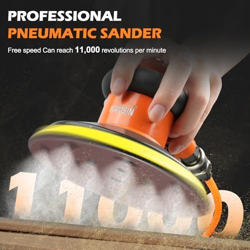 Pneumatic Random Orbital Sander 6" Air Palm Sander, Orbit 11000 RPM