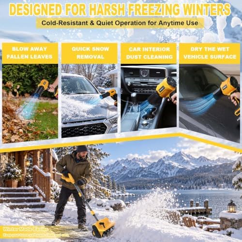 Cordless Snow Shovel, 13" Electric Snow Shovel with 2×3.0Ah Batteries