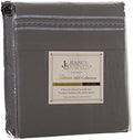 Jessica Sanders Premier 1800 Series 4pc Bed Sheet Set - King, Charcoal Stone Gray, - Jessica Sanders Embroidery