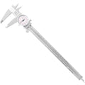 PECtools 12 Inch Dial Caliper, DIN 862 Double Dial Inch/Metric Caliper, 0-300mm, 0.001"/0.02mm Resolution, Stainless Steel, Shock Resistant, with Case