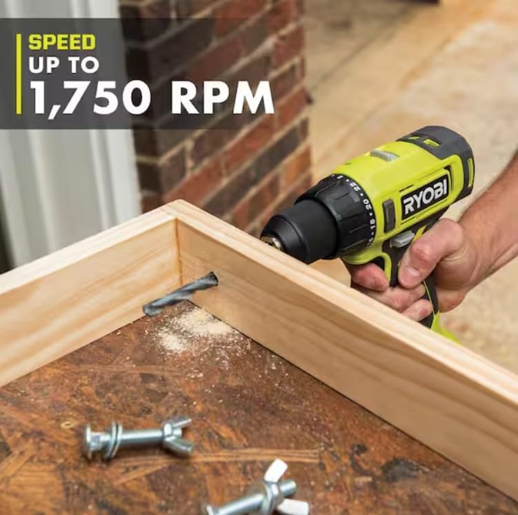 RYOBI Drill Impact Driver Combo Kit 18V ONE+ Cordless 2-Tool Set with Batteries Charger Tool Bag + Gloves