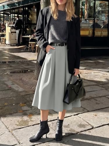 Casly Lamiit A-Line Midi Skirts for Women Business Skirt