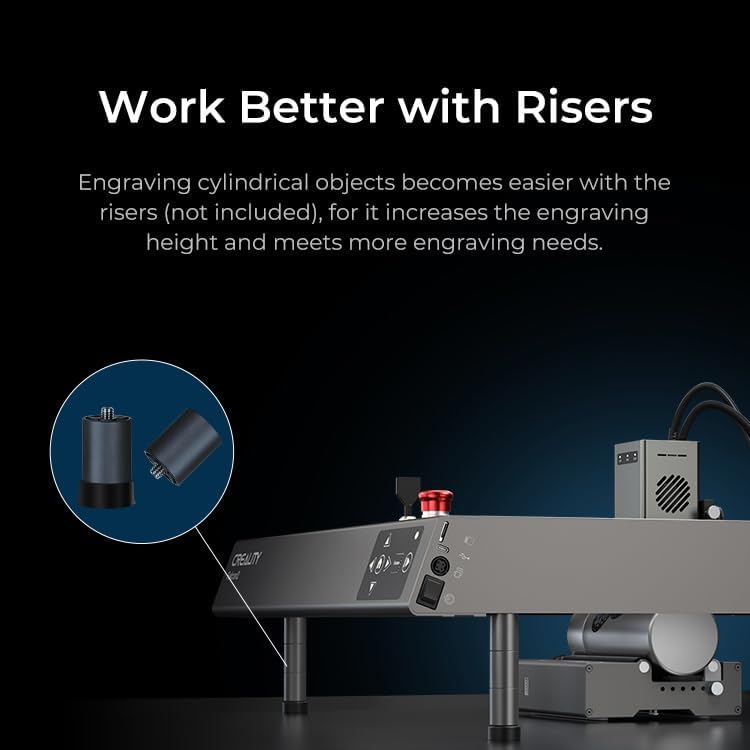 Creality Official Laser Rotary Roller, 360° Laser Engraver Y-axis Rotary Module for Engraving Cylindrical Objects, 7 Adjustment Diameters 5mm to 120mm, Compatible with Creality Falcon/Falcon2 Engraver