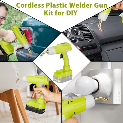 Choerinton Plastic Welder Compatible with Ryobi 18V Battery, with 600PCS Staples, Pure Copper Transformer, Rapid Heating, Plastic Welding Kit for Car Bumper, Dashboard & Repair(No Battery)