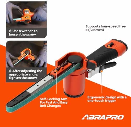 1/2"x18" Air Belt Sander with 20Pcs Zirconia 40/60/80/120 Grit Belts