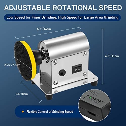 Electric Resin Polishing Machine, Resin Sanding and Polishing Kit Sander, 90W 7-Speed 24V, Including 26 PCS Sandpaper Resin Grinding Polisher Supplies, Epoxy Casting Tools for Resin Molds