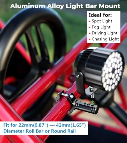 VAZESWIN 2 PCS Motorcycle Light Bar Mounts for 0.87"-1.65" Roll Bar Bumper