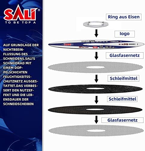 SALI 100 Pack Cut Off Wheels 3 Inch General Purpose Metal Cutting Wheel for 3 in Angle Grinders and Die Grinders- Cutting Disc Aggressive Cutting 3" x 1/16" x 3/8" Operating Up to 20380 RPM and 80