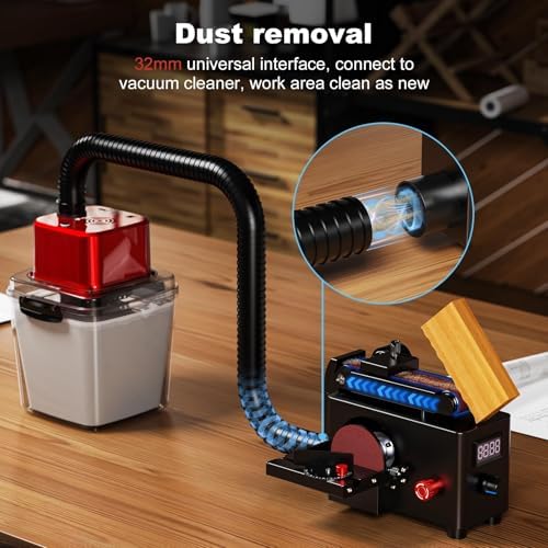200W Multi-Function Belt & Disc Sander, 8500RPM Mini Grinding Machine