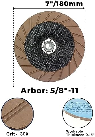 Concrete Grinding Cup Wheel 7 Inch Ceramic Diamond Cup Wheel for Floor Grinding, Fits 5/8"-11 Arbor Angle Grinder (30#)