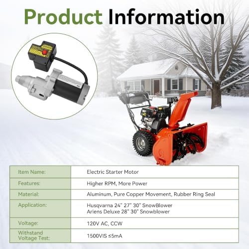 Electric Starter Motor JQ170-2 14Teeth for Ariens Deluxe 28" 30" Snowblower