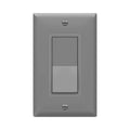 ENERLITES Decorator Switch with Wall Plate, Paddle Light Switch, 3-Way or Single Pole, 3 Wire, Grounding Screw, Residential Grade, 15A 120V, UL listed, 93150-GYWP, Gray with Wall Plate