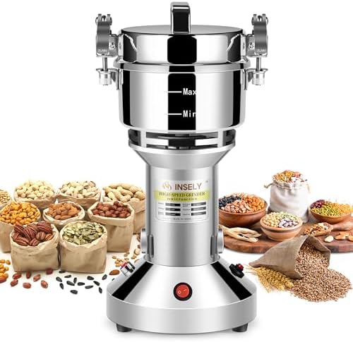 Grain Mill 150g,flour mill grinder for home,Electric Stainless Steel Grain Grinder for Wheat,Spices,coffee,Corn and Other Dry Food Grinders for Kitchen