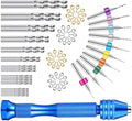 HOMSFOU 76pcs Mini Drill Bit Set Swivel Pin Vise for Woodworking Jewelry Making and Compact and Lightweight Hand Tool for Projects