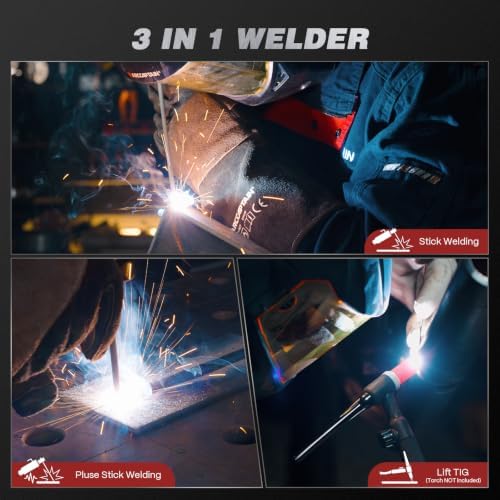 ARCCAPTAIN 205A Pulse Stick Welder, ARC/Lift TIG Welding Machine 10PCS Rods