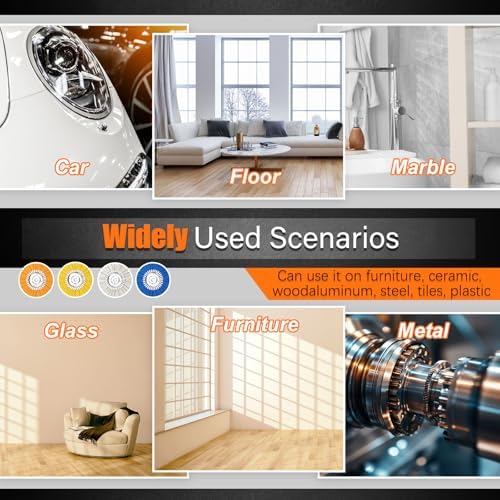 8" Airway Buffing Wheel, 9PCS Aluminum Polishing Wheel Kit for Angle Grinder, 4PCS Airway Buffing Wheels (5/8" Arbor) + 5PCS Polishing Compound Bars, Mirror Finish Metal Polishing & Detailing Kit