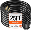 VEVOR Welding Extension Cord 40A 25ft, NEMA 6-50P to 6-50R Welding Cable, 8 AWG STW Heavy Duty Welder Power Cord for MIG TIG Plasma Lincoln Miller, ETL Listed