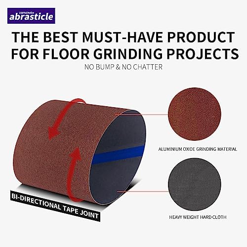 12 Packs 8 x 19 inch 100 Grit Cloth Floor Sanding Belts Ideal for Sanding Commercial and Residential Flooring