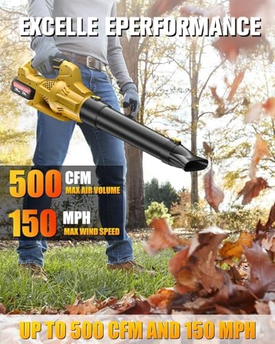 Cordless Leaf Blower Compatible with Dewalt 20V Battery, 500 CFM, 6 Speeds