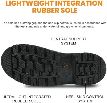 Work Boots for Men Soft Toe Waterproof Leather Workboots