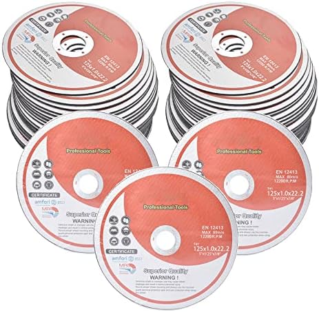 WFLNHB 50 Pack 5"x0.040"x7/8" Metal and Stainless Steel Cut Off Wheels Replacement for Angle Grinders