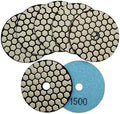 SHDIATOOL 3 Inch Dry Diamond polishing Pads Grit 1500 for Granite Marble Quartz(7-Pack)