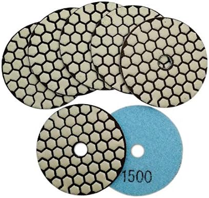 SHDIATOOL 3 Inch Dry Diamond polishing Pads Grit 1500 for Granite Marble Quartz(7-Pack)