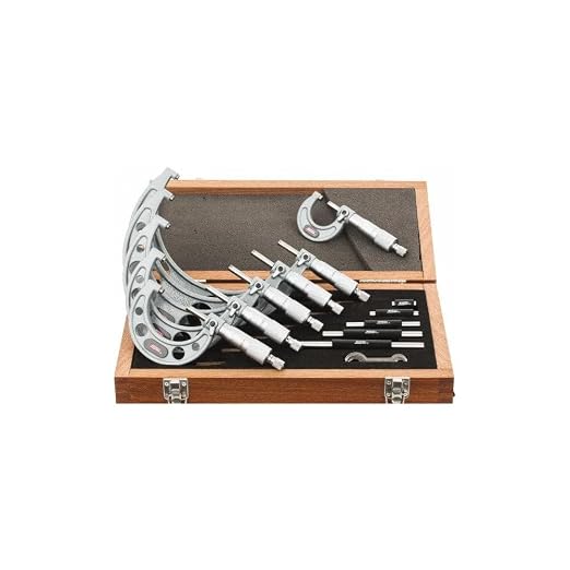 SPI 17-635-4 Calibrated Mechanical Outside Micrometer Set: 6 Micrometers, 0 to 6 inch Range