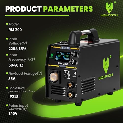200A Aluminum MIG Welder 110V/220V, Flux MIG/MIG/Single Pulse MIG/Stick/Lift TIG 5 In 1 MIG Welding Machine With LED Display, Heavy Duty Flux Cored MIG Welder For Indoor Outdoor