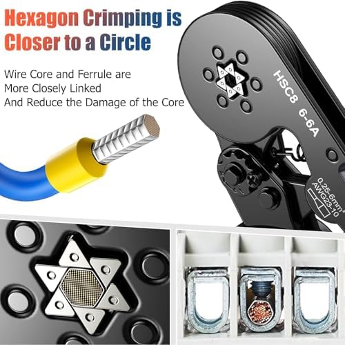 Crimping Terminal,Multiple Crimping Pliers HSC86-4/6 Combination,Electrical Equipment Connector,Wire Connection Terminal(HSC8 10-6A 1200PCS)