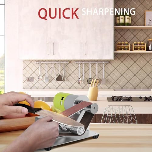 Electric Knife Sharpener, 7 Adjustable Speed Mini Belt Sander, 15 Degree Power Belt Knife Sharpener for Chef and Cutter Enthusiast