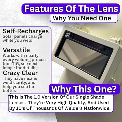 Ridge Products | Silver Shade 10 Auto Darkening Welding Lens | Cool Blue Welding Lens 2x4 1/4 | Shade 10 Welding Lens Auto Darkening | Perfect for a Sugar Scoop Welding Hood or Pancake Welding Hood