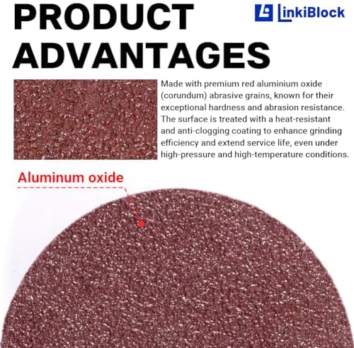 150Pcs 2 inch R-Type Quick Change Aluminum Oxide Surface Conditioning Sanding Discs Set 180 Grit with Adapter & Backing Pad