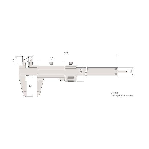 Mitutoyo 532-121 Vernier Caliper, Stainless Steel, Inch/Metric, 0-11" Range, +/-0.0015" Accuracy, 0.001" Resolution