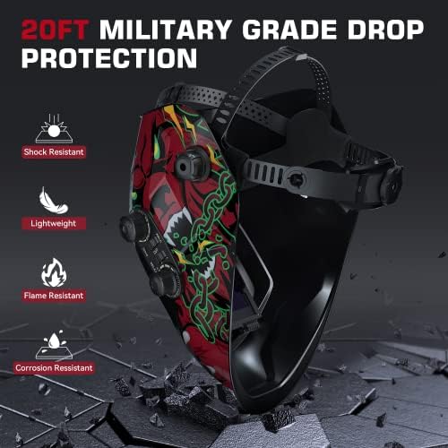 ARCCAPTAIN Auto Darkening Welding Helmet, 3.94"X3.66" Large Viewing Screen