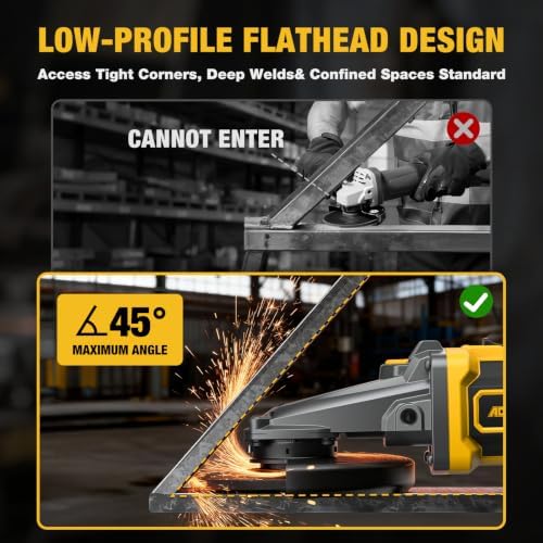 Flathead Angle Grinder for DeWalt 20V MAX Battery (Tool Only)