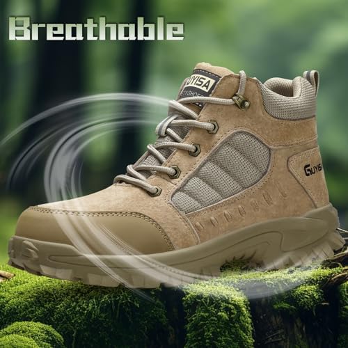 GUSAYEX Steel Toe Boots for Men Puncture Resistant Work Boots