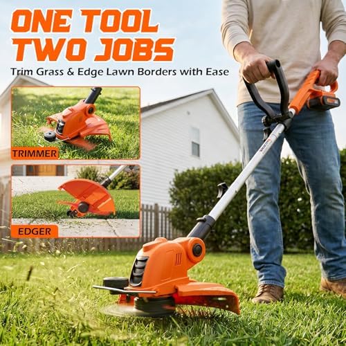 Weed Wacker Eater Electric String Trimmer Battery Powered Lawn Trimmer