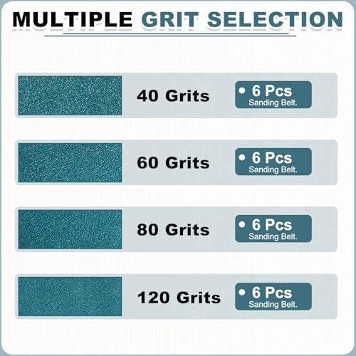 HARFINGTON 3 x 21 Inch Sanding Belts, 24 Pcs 40/60/80/120 Grit Zirconia Abrasive Belt Sander File Belt for Woodworking, Metal Polishing, Knife Sharpener