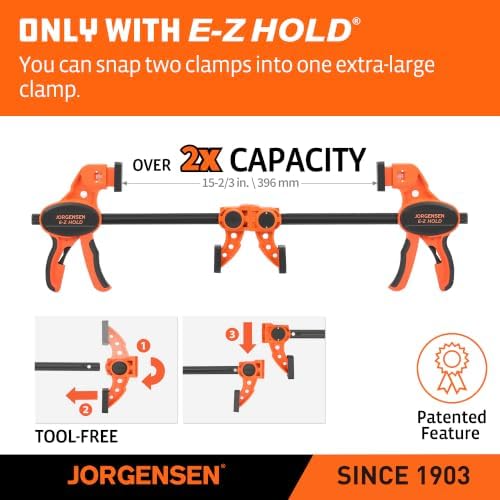 Jorgensen E-Z Hold 2-Pack 6" 300LBS Load Indicator Woodworking Bar Clamps