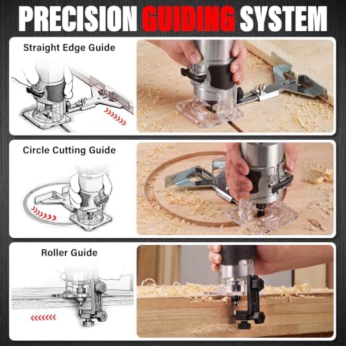 TEENO Router Tool, 1.25 HP 6.5 Amp Compact Wood Router Tool for Woodworking