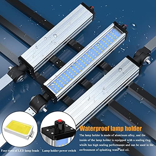 LED Machine Work Light 120V 16W Waterproof Aluminum Alloy Long Arm for CNC Lathe Drill Table Industrial Lighting