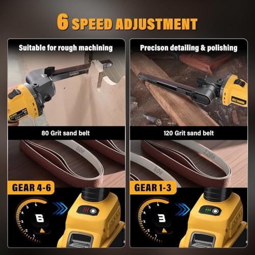20V Cordless Deatil Belt Sander Compatible with DEWALT 20V MAX Battery