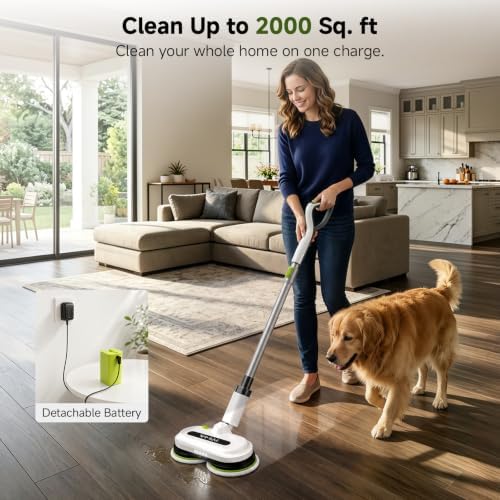VMAI Cordless Electric Floor Scrubber & Mop with Cleaning Solution