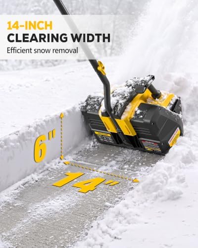 14'' Cordless Snow Shovel Compatible with Dewalt 20V Battery (No Battery)